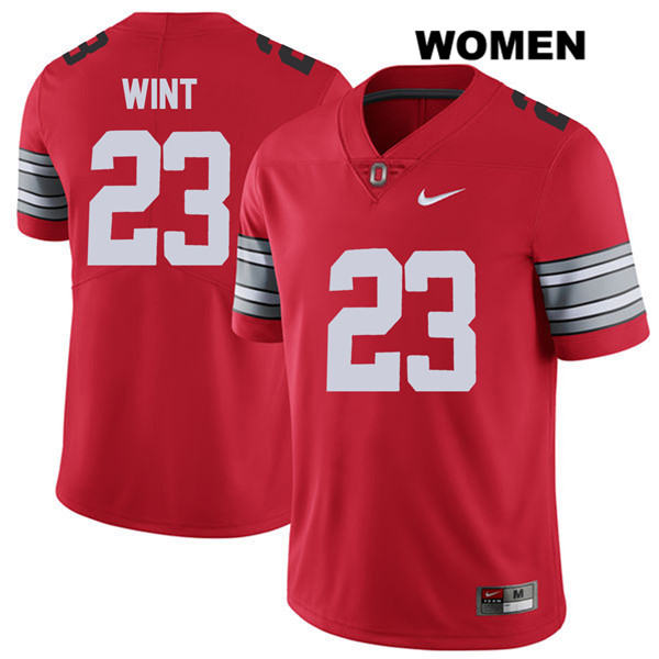 Ohio State Buckeyes Women's Jahsen Wint #23 Red Authentic Nike 2018 Spring Game College NCAA Stitched Football Jersey MG19E88KJ